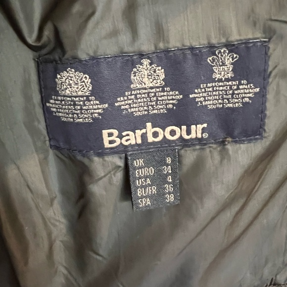 Army green Barbour quilted jacket - Picture 6 of 7
